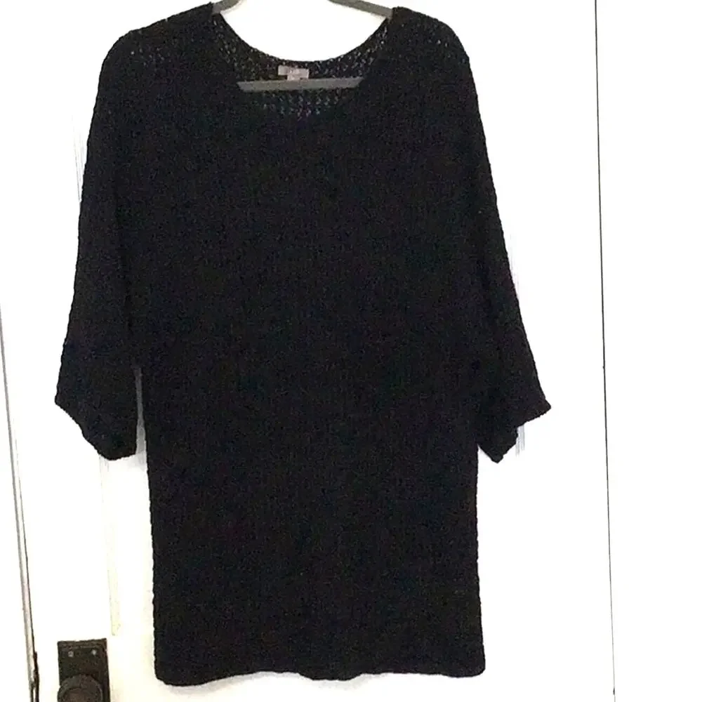 J.Jill chunky Cotton Blend open knit Beachy sweater XL